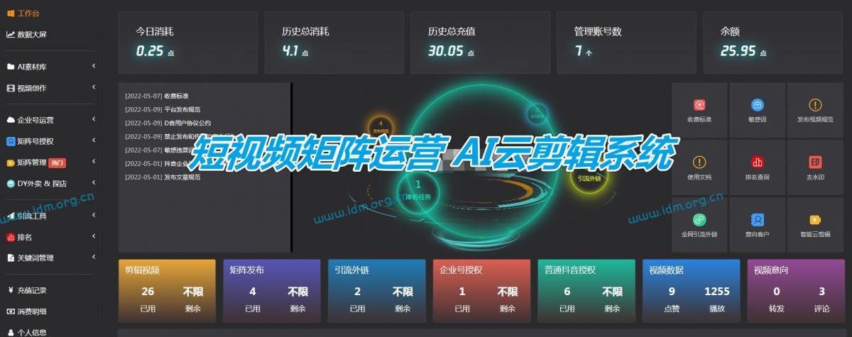 短视频矩阵发布运营管理系统（SASS版）
